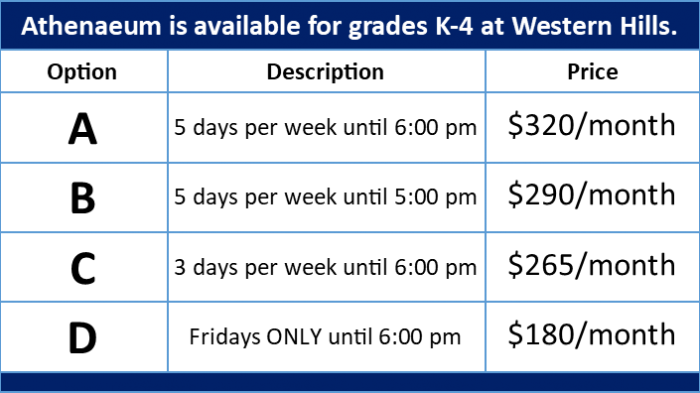 Western Hills Ath 20 21 Pricing Chart Great Hearts Western Hills 
